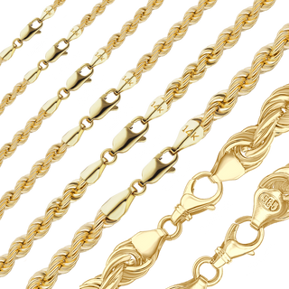 Finished Handmade Solid Rope Bracelet in 14K Yellow Gold (2.20 mm - 12.60 mm)