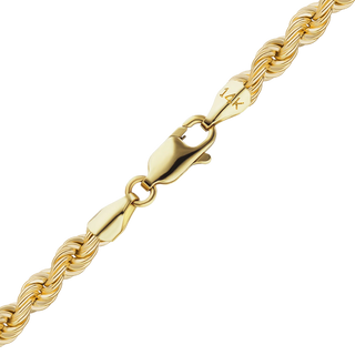 Finished Handmade Solid Rope Bracelet in 14K Yellow Gold (2.20 mm - 12.60 mm)