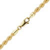 Finished Handmade Semi-Solid Rope Anklet in 14K Yellow Gold (2.20 mm - 4.20 mm)