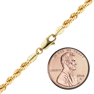 Finished Handmade Solid Rope Bracelet in 14K Gold-Filled (3.00 - 4.00 mm)