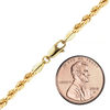 Finished Handmade Solid Rope Necklace in 14K Gold-Filled (3.00 - 4.00 mm)