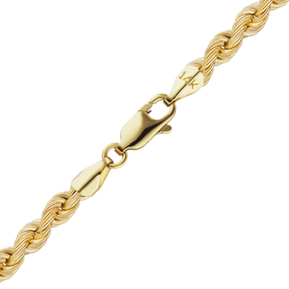 Finished Handmade Solid Rope Necklace in 10K Yellow Gold (4.20 mm - 6.30 mm)