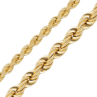 Bulk / Spooled Handmade Solid Rope Chain in 10K Yellow Gold (4.20 mm - 6.30 mm)