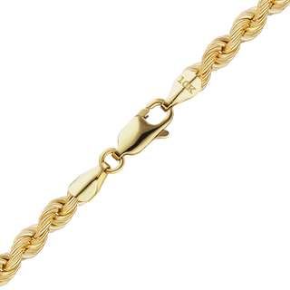 Finished Handmade Solid Rope Anklet in 10K Yellow Gold (4.20 mm - 6.30 mm)