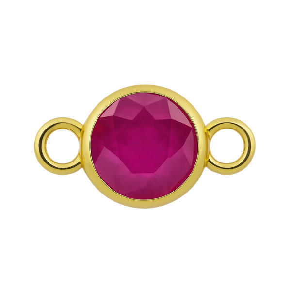 Diamond or Gemstone Bezel Bracelet/Necklace Charm in 14K Yellow Gold