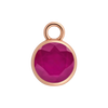Diamond or Gemstone Bezel Drop Charm in 14K Pink Gold