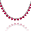 Tennis Necklace with Ruby Stones (July Birthstones) in 14K Gold (1.75 mm - 4.0 mm)