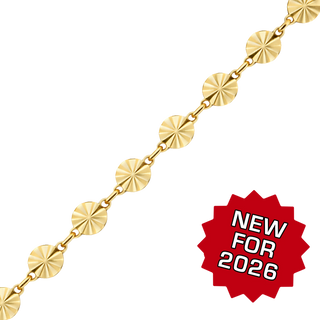 Bulk / Spooled Starburst Round Disc Chain in 14K Gold-Filled (4.20 mm)