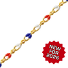 Bulk / Spooled Red, White & Blue Single Figaro Enamel Chain in 14K Gold-Filled (2.90 mm)