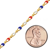 Bulk / Spooled Red, White & Blue Single Figaro Enamel Chain in 14K Gold-Filled (2.90 mm)