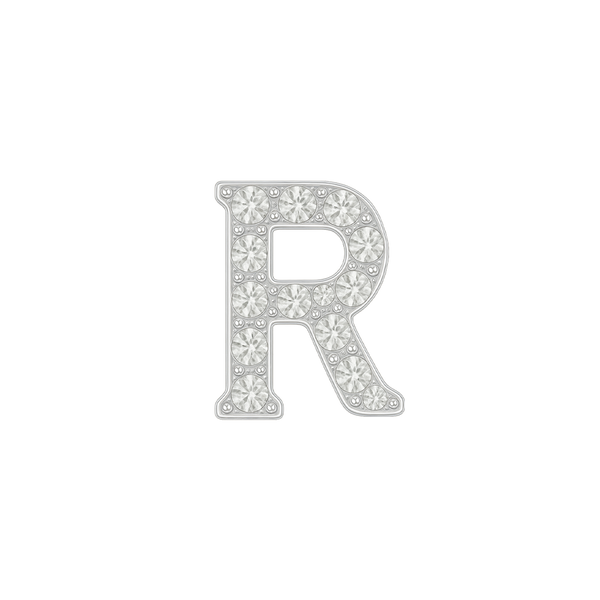 Large Initial Charm with Lab Grown Diamonds Finding in 14K Gold (8 mm)