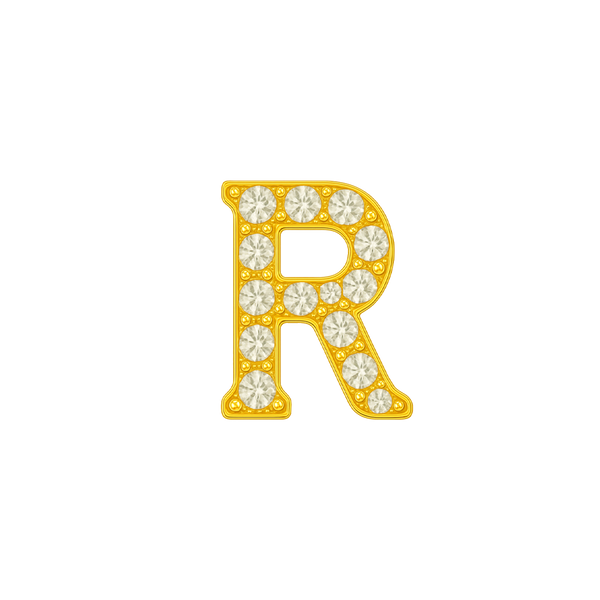 Large Initial Charm with Lab Grown Diamonds Finding in 14K Gold (8 mm)