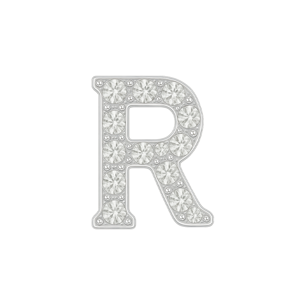 Large Initial Charm with Natural Diamonds Finding in 14K Gold (8 mm)