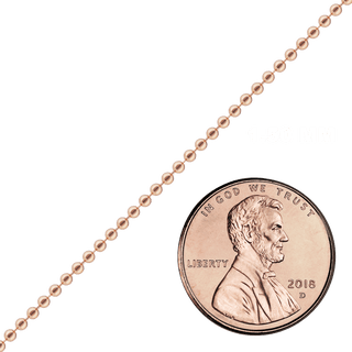 Bulk / Spooled Round Bead Chain in 14K Pink Gold (1.50 mm - 2.00 mm)