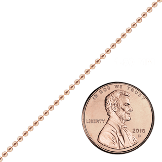 Bulk / Spooled Round Bead Chain in 14K & 18K Pink Gold (1.50 mm - 2.00 mm)