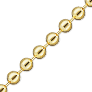 Bulk / Spooled Round Bead Chain in 14K & 18K Yellow Gold (1.00 mm - 4.00 mm)