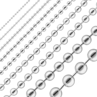 Bulk / Spooled Round Bead Chain in Sterling Silver (0.80 mm - 5.00 mm)