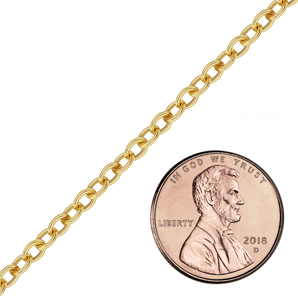 Bulk / Spooled Light Round Cable Chain in 14K Gold-Filled (1.50 mm - 8.00 mm)