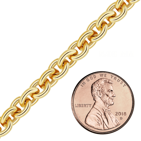 Bulk / Spooled Heavy Round Cable Chain in 14K Gold-Filled (1.00 mm - 6.50 mm)