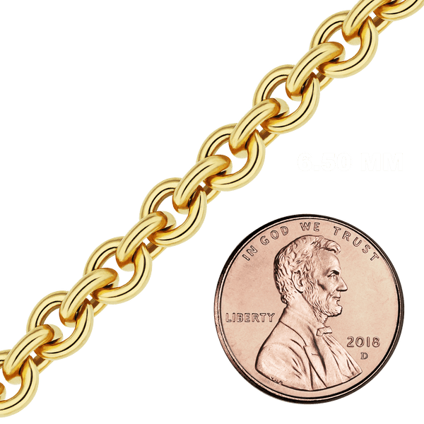 Bulk / Spooled Heavy Round Cable Chain in 14K Gold-Filled (1.00 mm - 6.50 mm)