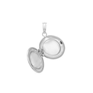 Hand Engraved Design Round Locket in Sterling Silver with Optional Engraving (42 x 33 mm)