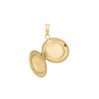 Special Order Only: Antique Design Round Locket with Diamonds in 14K Yellow Gold (24 mm)