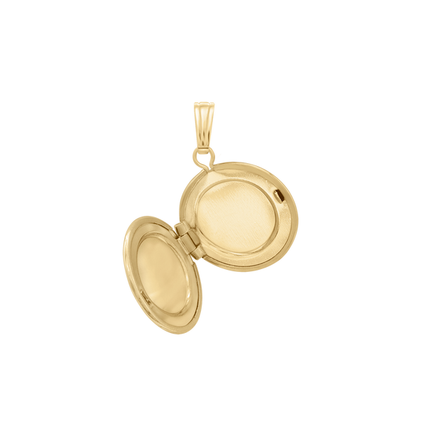 Embossed Round Locket in 14K Gold Filled with Optional Engraving (27 x 19 mm)