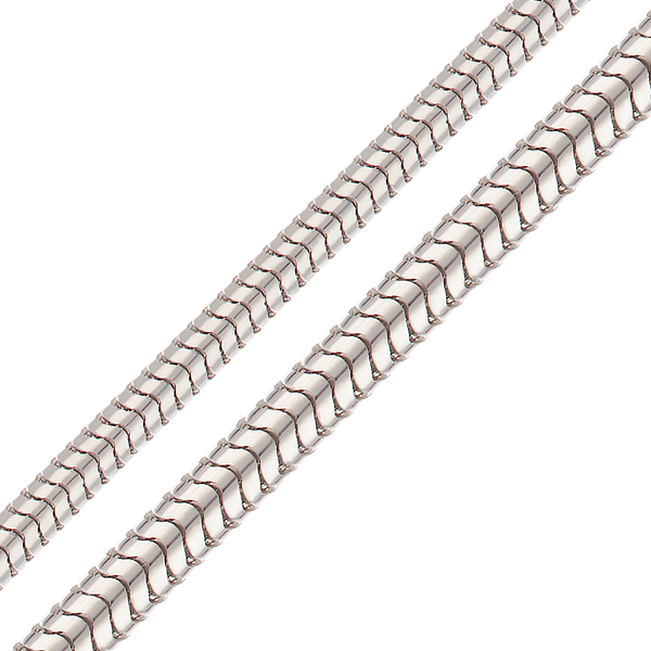 Bulk / Spooled Round Snake Chain in Platinum (1.20 mm - 1.60 mm)