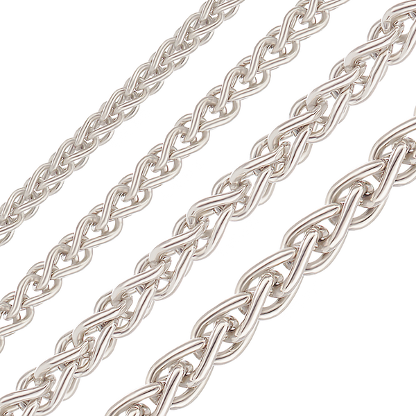 Bulk / Spooled Round Wheat Chain in Platinum (1.00 mm - 1.90 mm)