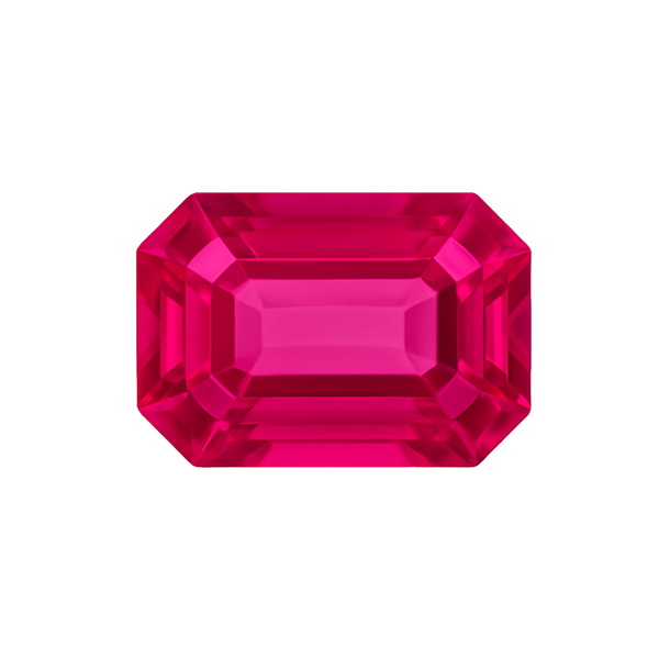 Emerald Shape Ruby - July Birthstones