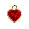 Diamond or Gemstone Heart Bezel Drop Charm in 14K Yellow Gold