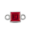 Diamond or Gemstone Square Bezel Drop Charm in 14K White Gold