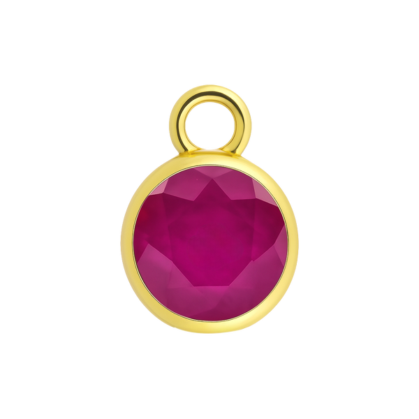 Diamond or Gemstone Bezel Drop Charm in 14K Yellow Gold