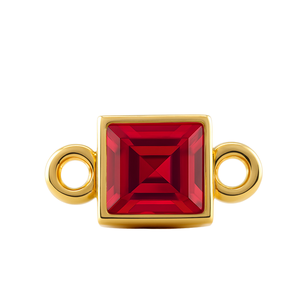 Diamond or Gemstone Square Bezel Bezel/Necklace Charm in 14K Yellow Gold