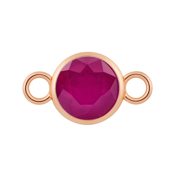 Diamond or Gemstone Bezel Bracelet/Necklace Charm in 14K Pink Gold