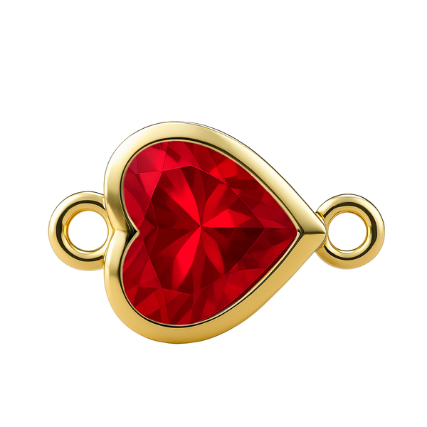 Diamond or Gemstone Heart Bezel Bracelet/Necklace Charm in 14K Yellow Gold