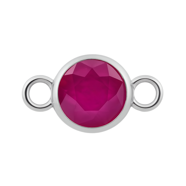 Diamond or Gemstone Bezel Bracelet/Necklace Charm in 14K White Gold