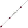 Finished Diamond by the Yard Cable Chain Necklace in 14K White Gold with Ruby Stones