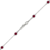 Finished Diamond by the Yard Cable Chain Necklace in 14K White Gold with Ruby Stones