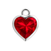 Diamond or Gemstone Heart Bezel Drop Charm in 14K White Gold