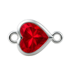 Diamond or Gemstone Heart Bezel Bracelet/Necklace Charm in 14K White Gold