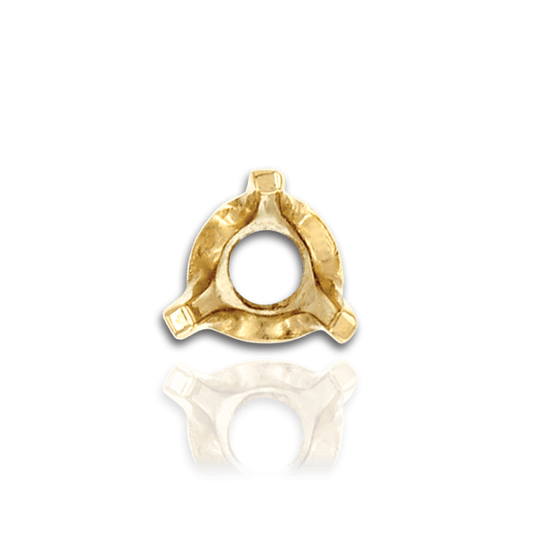 Three Prong Round Standard Settings in 14K Gold (2.00 mm - 4.00 mm)