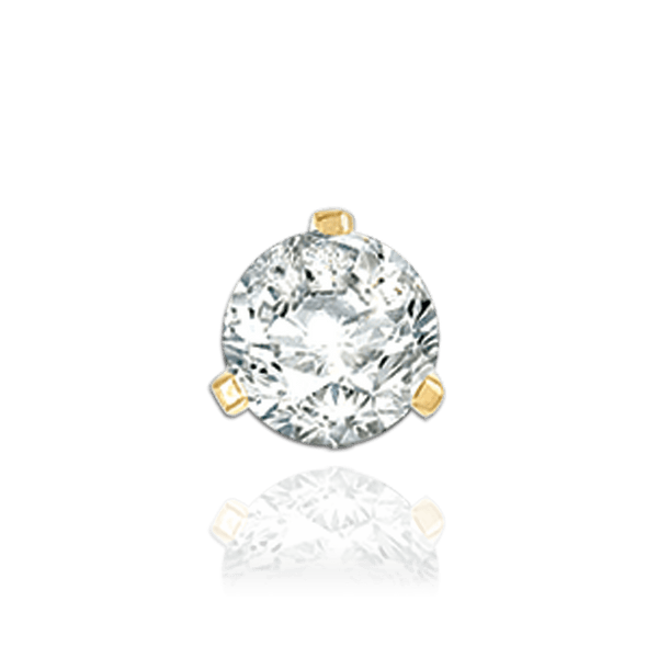 Three Prong Round Standard Settings in 14K Gold (2.00 mm - 4.00 mm)