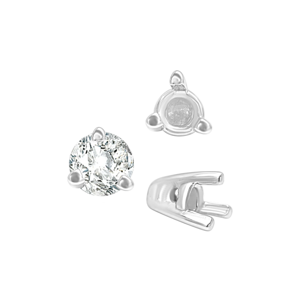 Three Prong Tapered Set in 14K Gold (2.75 mm - 5.75 mm)