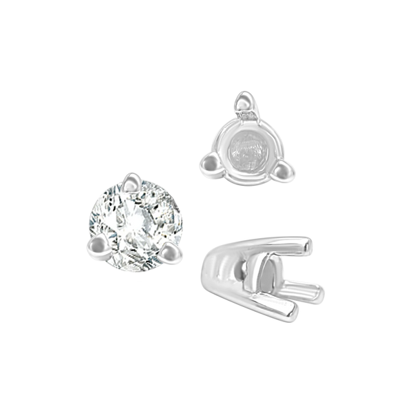 Three Prong Tapered Set in 14K Gold (2.75 mm - 5.75 mm)