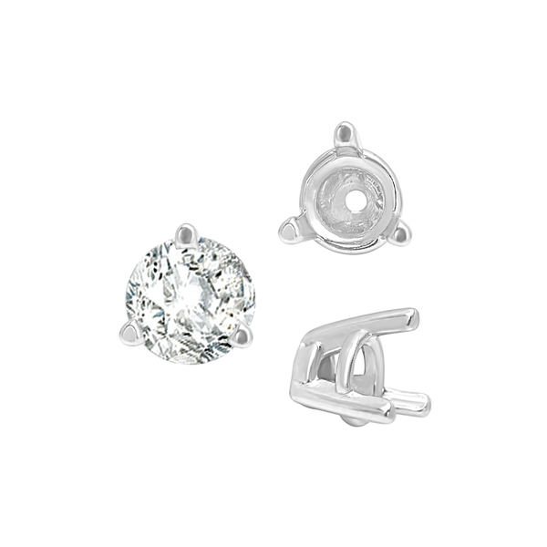 Three Prong Tapered Set in Sterling Silver (2.75 mm - 5.75 mm)