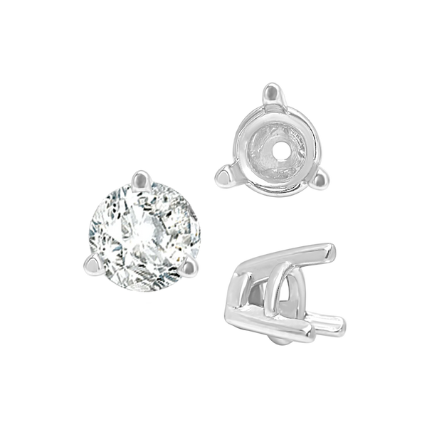 Three Prong Tapered Set in Sterling Silver (2.75 mm - 5.75 mm)