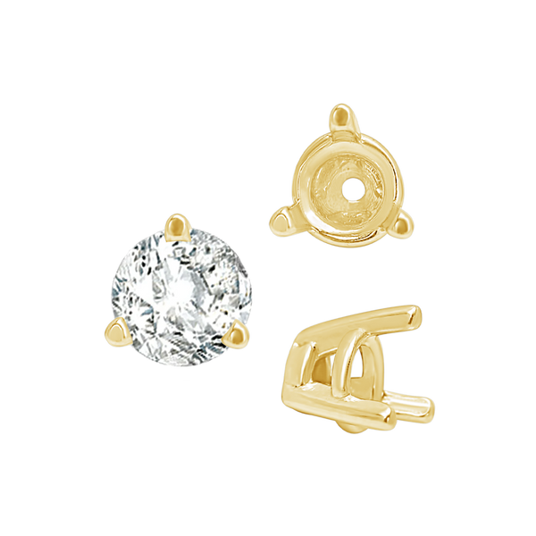 Three Prong Tapered Set in 14K Gold (2.75 mm - 5.75 mm)