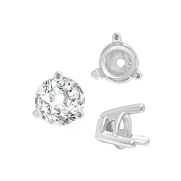 Three Prong Tapered Set in Sterling Silver (2.75 mm - 5.75 mm)