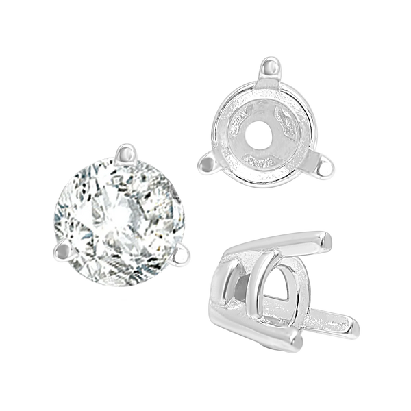 Three Prong Tapered Set in 14K Gold (2.75 mm - 5.75 mm)